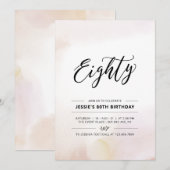 80ste Waterverf van de geboorte-partij Kaart (Voorkant / Achterkant)