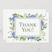 80th Birthday Blue Hydrangeas Bedankkaart (Voorkant / Achterkant)