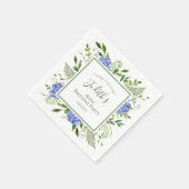 80th Birthday Blue Hydrangeas Servet (Hoek)