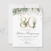 80th birthday Elegant Milestone invitation (Devant)