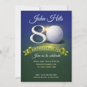 80th Birthday Golf Theme  Kaart (Voorkant)