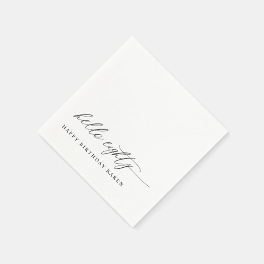 80th Birthday Party Hello 80 Modern Milestone Servet (Hoek)