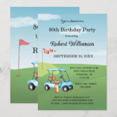 80th Birthday Party Men's Golf Theme Party   Kaart (Voorkant / Achterkant)