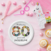 80th Birthday Photo Template-uitnodiging Papieren Bordje (Feest)