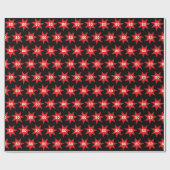 80th Birthday Red Star Cadeaupapier (Vlak)