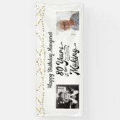 80th Birthday Retro String Lights 2 foto's Spandoek (Verticaal)