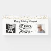 80th Birthday Retro String Lights 2 foto's Spandoek (Horizontaal)