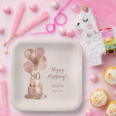 80th Birthday Roos Gouden Cake Papier Bord (Feest)