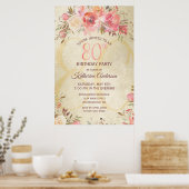 80th Birthday Shimmer Design Poster (Keuken)