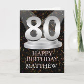 80th Birthday Spotlights Ajouter une carte de nom (Devant)