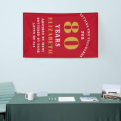 80th Birthday Standards Rood en Goud Voeg Jouw naa Spandoek (Beurs)