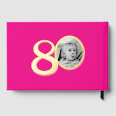 80th birthday two photos hot pink gold (Verso)