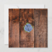 80th Birthday Wood Blue Hydrangeas Rustic Party Kaart (Achterkant)