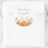 80th Verjaardag Pompoen Wildflower Custom Dank u Ronde Sticker (Tas)