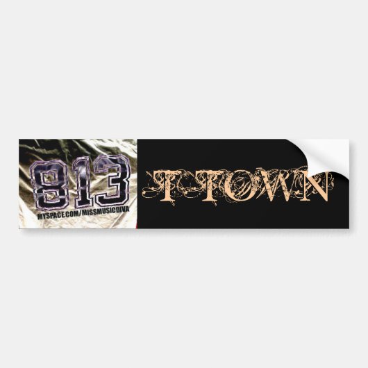 813 T-TOWN Bumpersticker (Voorkant)