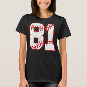 81 Birthday Baseball Thema Bday Party Celebration T-shirt