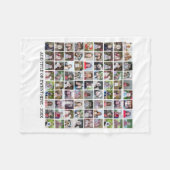 81 Foto Collage Raster - Aangepaste Tekst - Wit Fleece Deken (Voorkant (Horizontaal))
