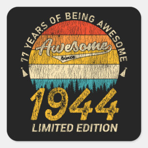 81 jaar oude Bday 1944 Geweldige 81ste verjaardags Vierkante Sticker