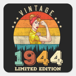 81 jaar oude Bday 1944 Vintage 81ste verjaardag vr Vierkante Sticker
