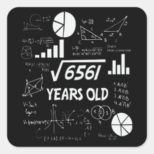 81 jaar oude dagelijkse Wiskunde leraar 81e verjaa Vierkante Sticker