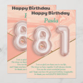 81-jarige meisjes Happy Birthday-kaart (Voorkant / Achterkant)