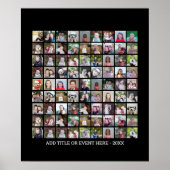 81 Square Photo Collage Grid - aangepaste tekst - Poster (Voorkant)