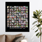 81 Square Photo Collage Grid - aangepaste tekst - Poster