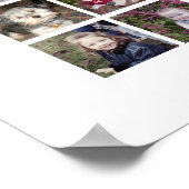 81 Vierkante Foto Collage Grid met Tekst - wit Poster (Hoek)