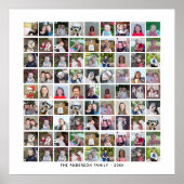 81 Vierkante Foto Collage Grid met Tekst - wit Poster (Voorkant)