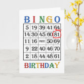 81e Anniversaire Carte de Bingo (Fleur jaune)