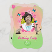 81e anniversaire de fête Invitation (Devant / Derrière)