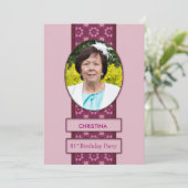 81e Birthday Party Invitation Afbeelding and Name Kaart (Staand voorkant)