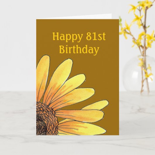 81e carte d'anniversaire (Fleur jaune)