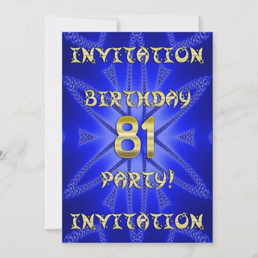 81e invitation de fête d'anniversaire (Devant)