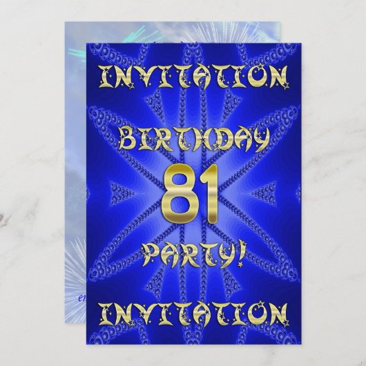 81e invitation de fête d'anniversaire (Devant / Derrière)