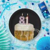 81e verjaardag bier op zwart Bord (Feest)