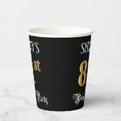 81e verjaardag — Fancy script, Faux Gold look Papieren Bekers (Links)