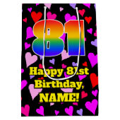 81e verjaardag: Het liefhebbende Kunstpatroon, Reg Medium Cadeauzakje (Achterkant)