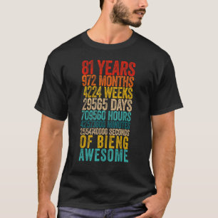 81e verjaardag oude meter 81 jaar oud t-shirt