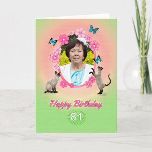 81ème carte photo avec chats et papillons,