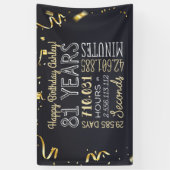 81ste jaarbanner - 81 jaar Chic Gold-uren Spandoek (Verticaal)