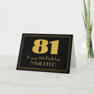 81ste verjaardag: Art Deco Geïnspireerde look "81" Kaart