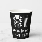 81ste verjaardag — Art Deco Geïnspireerde look "81 Papieren Bekers (Voorkant)