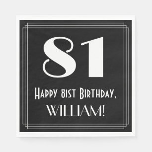 81ste verjaardag ~ Art Deco Geïnspireerde look "81 Servet