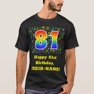 81ste verjaardag: Colorful Music Symbols, Rainbow T-shirt