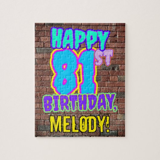 81ste verjaardag ~ Fun, geïnspireerde Urban Graffi Legpuzzel (Verticaal)