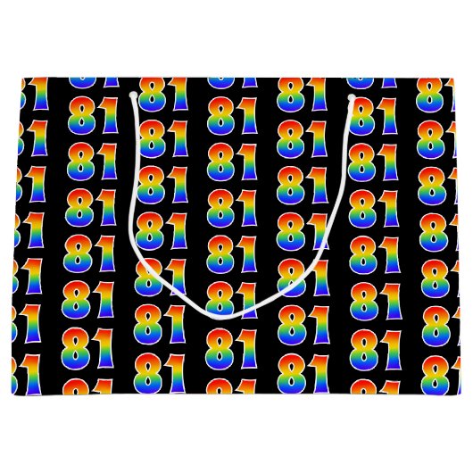 81ste verjaardag: Fun Rainbow Event Number 81 Patt Groot Cadeauzakje (Voorkant)