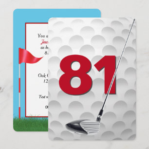 81ste verjaardag golf thema feest kaart