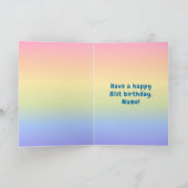 81ste verjaardag: kleurrijke regenboog # 81, Naam Kaart (Binnen)