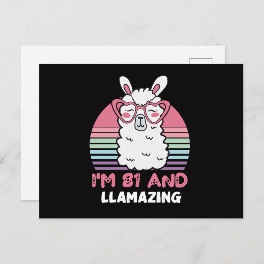 81ste verjaardag Llamamazing Lama 81 Jaar Verjaard Briefkaart (Voorkant / Achterkant)
